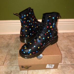 Dr.Martin Heart-Print Leather Boots